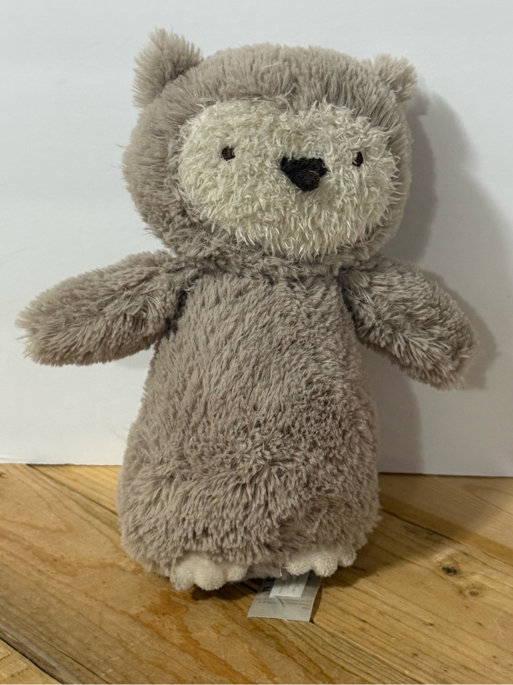 Elegant Baby Olivia the Owl Gray Sherpa Plush Stuffed Animal Toy 86001